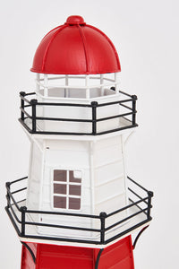 LED Red and White Lighthouse - Metal Electric Lighthouses Batela Giftware