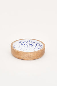 Small Enamelled Wooden BowlTray with Fish Decoration From Europe Batela Giftware