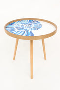 Set of 3 Wooden Tables with Enamelled Shell Design From Europe Furniture Home Decoration Batela Giftware