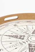 Wooden Trays with Compass Rose Design (Set of 2 ) From Europe Batela Giftware