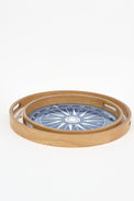 Wooden Trays with Compass Rose Design (Set of 2 ) From Europe Batela Giftware