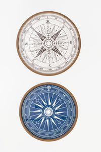 Wooden Trays with Compass Rose Design (Set of 2 ) From Europe Batela Giftware