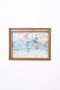 Pair of World Map themed Wooden Trays From Europe Batela Giftware