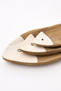 Set of 3 Small Wooden Fishshape Trays From Europe Batela Giftware