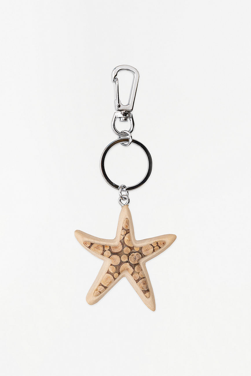 Wooden Key Ring - Decorated Starfish Key Ring Batela Giftware