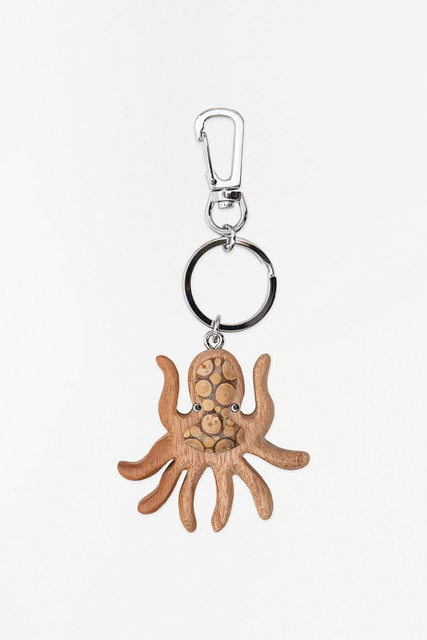 Wooden Key Ring - Octopus Key Ring Batela Giftware