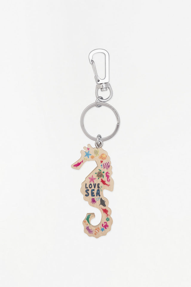 Wooden Key Ring - Decorated Seahorse Key Ring Batela Giftware