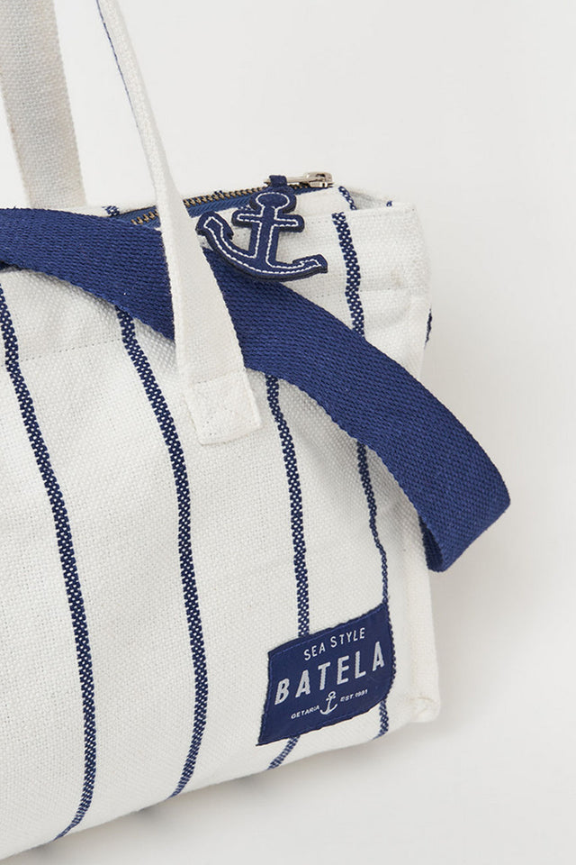 Navy and Cream Tote Bag Clearance Batela Giftware