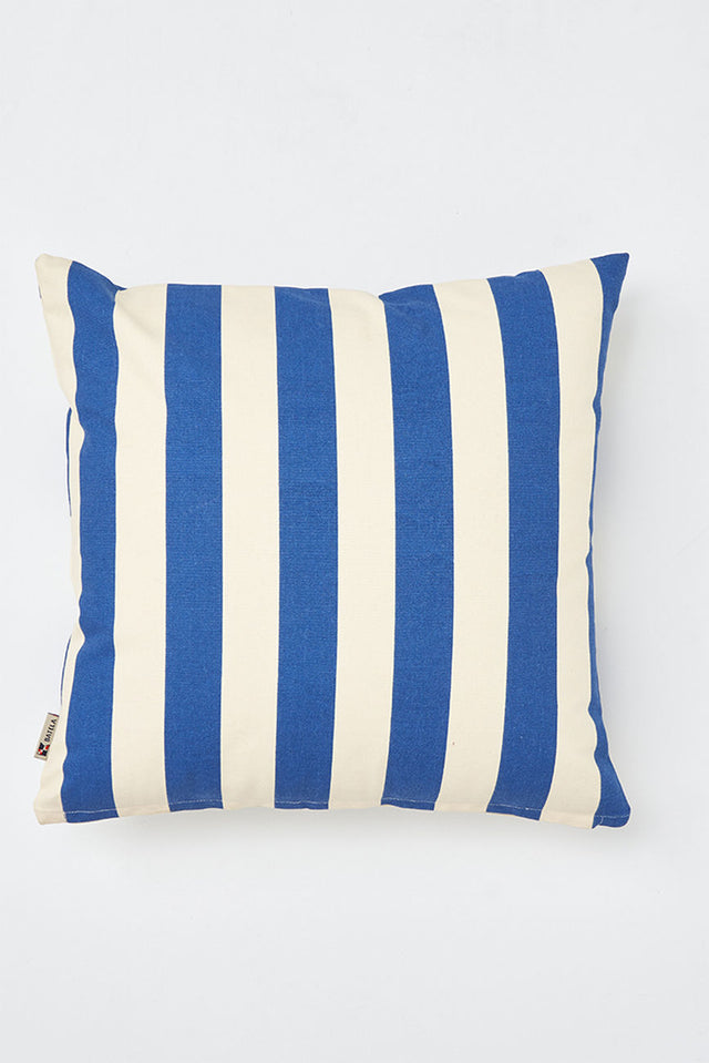 Cushion - White/Blue Stripes Cushions Batela Giftware