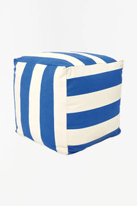 Blue-White Striped Pouffe From Europe Home Decoration Batela Giftware