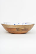 Large Enamelled Wooden Bowl with Shoal of Fish Design From Europe Batela Giftware