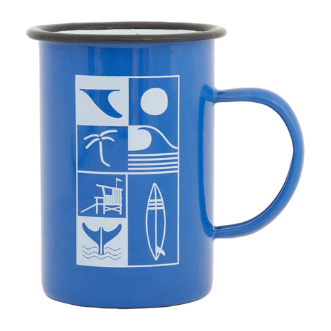 Enamel Surf Mood Tall Mugs (Set of 6) Enamel Tableware Mugs Surf Batela Giftware