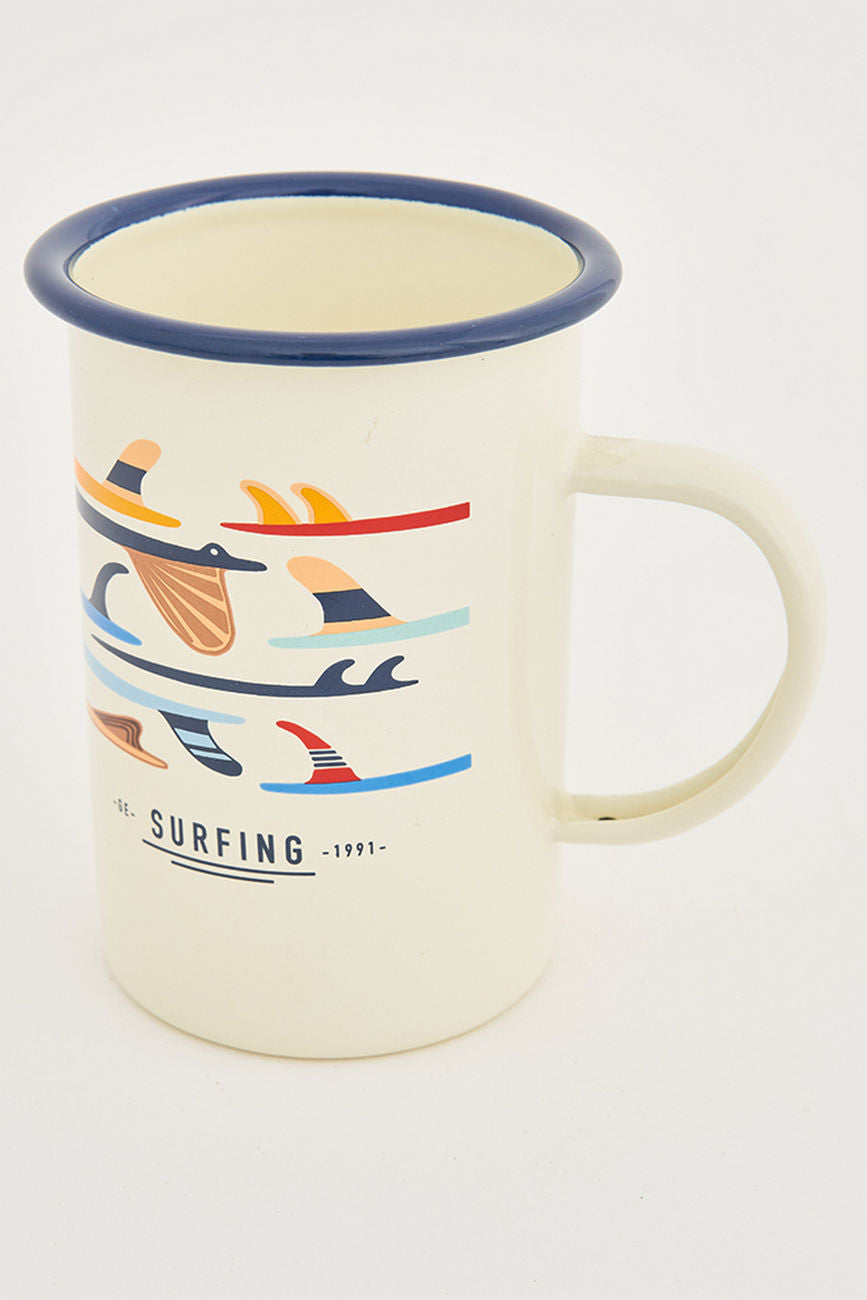 Enamel Surf Board Long Mugs (Set of 6) Enamel Tableware Mugs Surf Batela Giftware