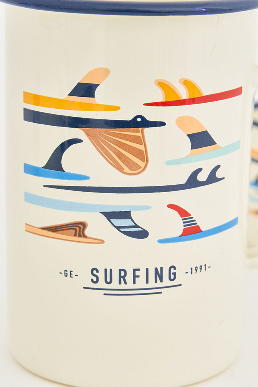 Enamel Surf Board Long Mugs (Set of 6) Enamel Tableware Mugs Surf Batela Giftware