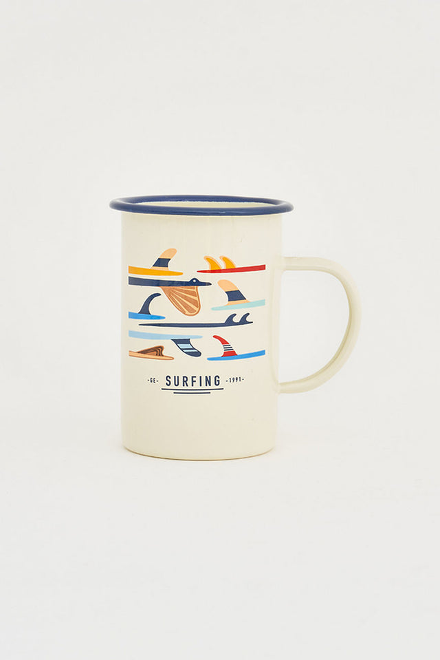 Enamel Surf Board Long Mugs (Set of 6) Enamel Tableware Mugs Surf Batela Giftware