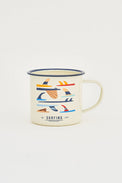 Enamel Surf Board Mugs (Set of 6) Enamel Tableware Mugs Surf Batela Giftware