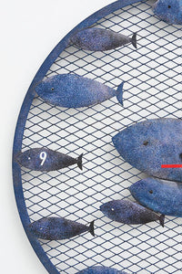 Metal Wall Clock with a School of Fish From Europe Batela Giftware