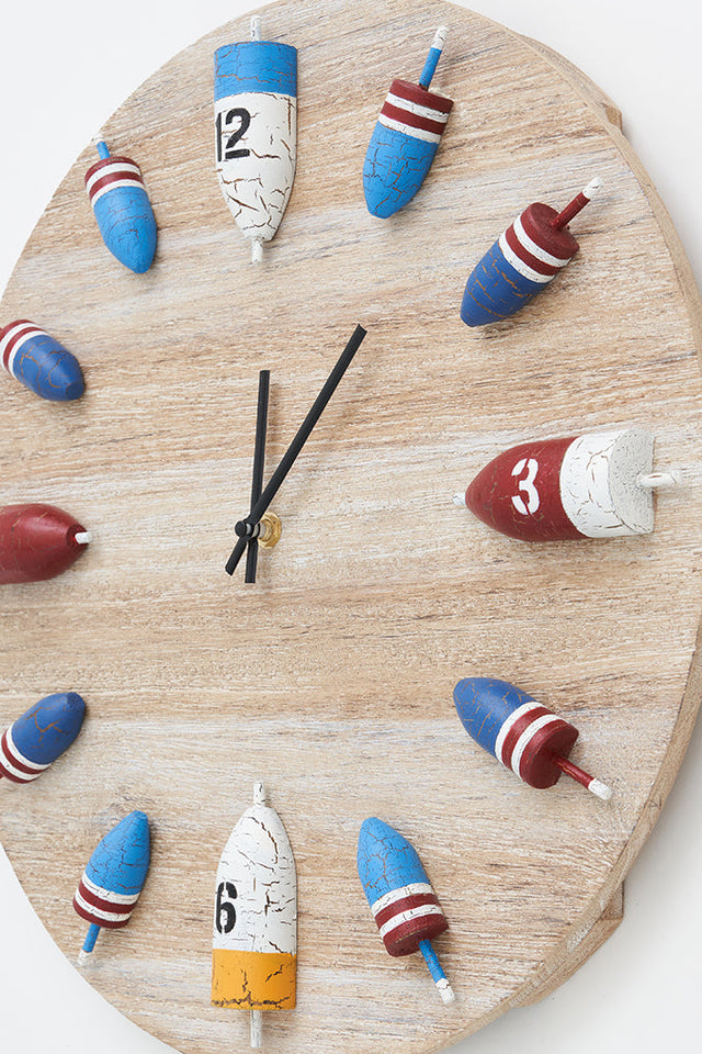 Wooden Wall Buoy Clock Deco novedades deco pared relojes Batela Giftware