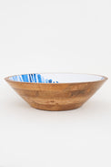 Large Round Enamelled Wooden Bowl with Shell Design From Europe Batela Giftware