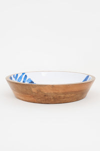 Medium Round Enamelled Wooden Bowl with SeaShell Design From Europe Batela Giftware