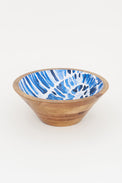 Round Enamelled Wooden Bowl with Shell design From Europe Batela Giftware