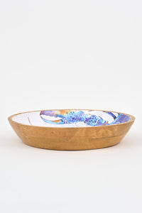 Large Enamelled Wooden Bowl with Lobster Design From Europe Batela Giftware