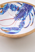 Round Enamelled Wooden Bowl with Lobster Design From Europe Batela Giftware