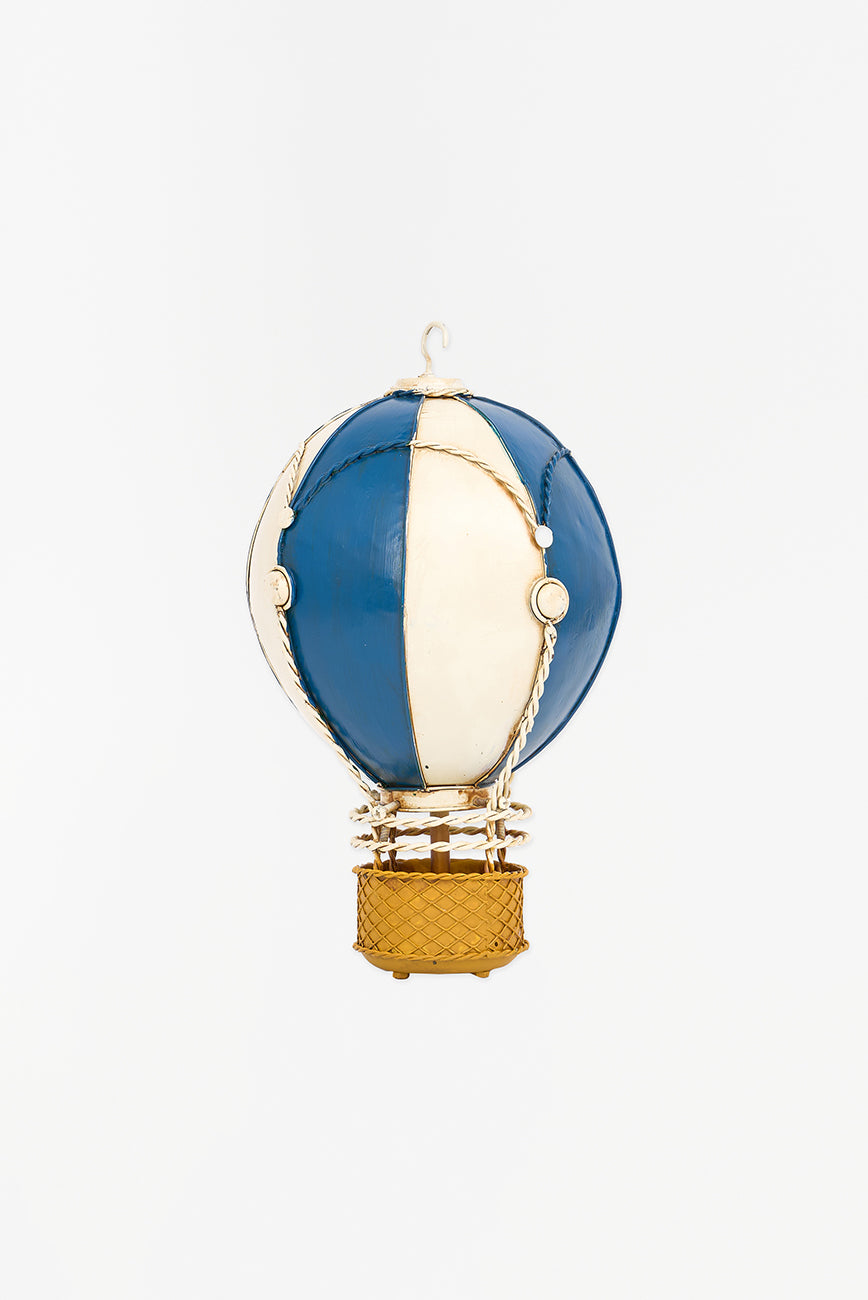 Medium Blue and Beige Metal Ddecorative hot Air Balloon From Europe Batela Giftware