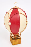 Medium Red and Beige Hot Air Balloon in Metal From Europe Batela Giftware