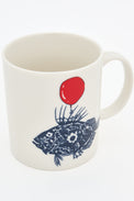 Ceramic Mugs with Fish and Red Balloon (Set of 4) From Europe Batela Giftware