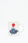 Ceramic Mugs with Fish and Red Balloon (Set of 4) From Europe Batela Giftware