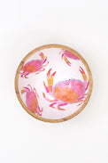 Round Enamelled Wooden Bowl with Crabs design From Europe Batela Giftware