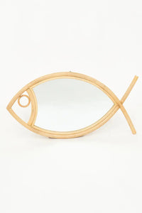 Rattan Fish-shaped Mirror From Europe Rattan Batela Giftware