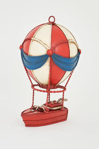 Hanging Metal Red/White/Blue Balloon with Red Boat From Europe Batela Giftware