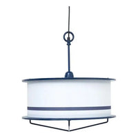 Metal Ceiling Lamp White with a Blue Stripe From Europe Batela Giftware