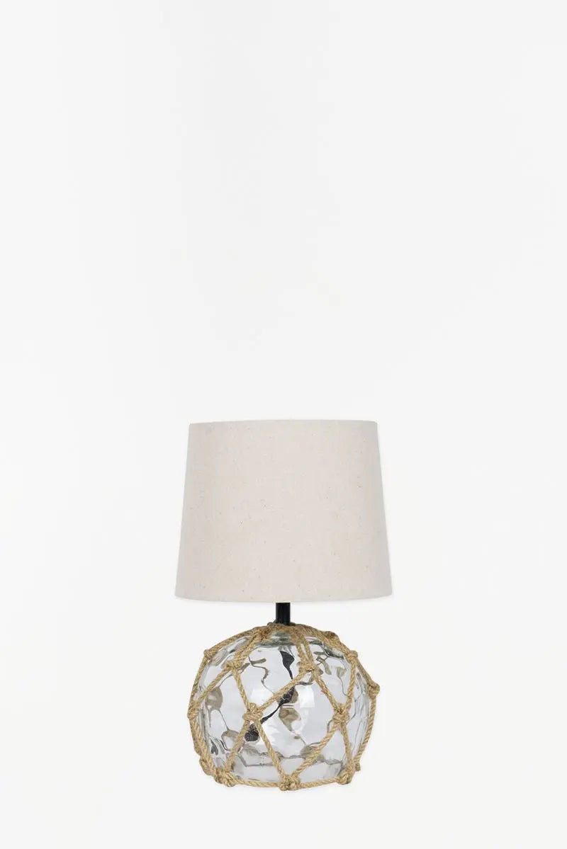 Small Glass Buoy Bedside Lamp - Clear Lamp Table Lamps Batela Giftware