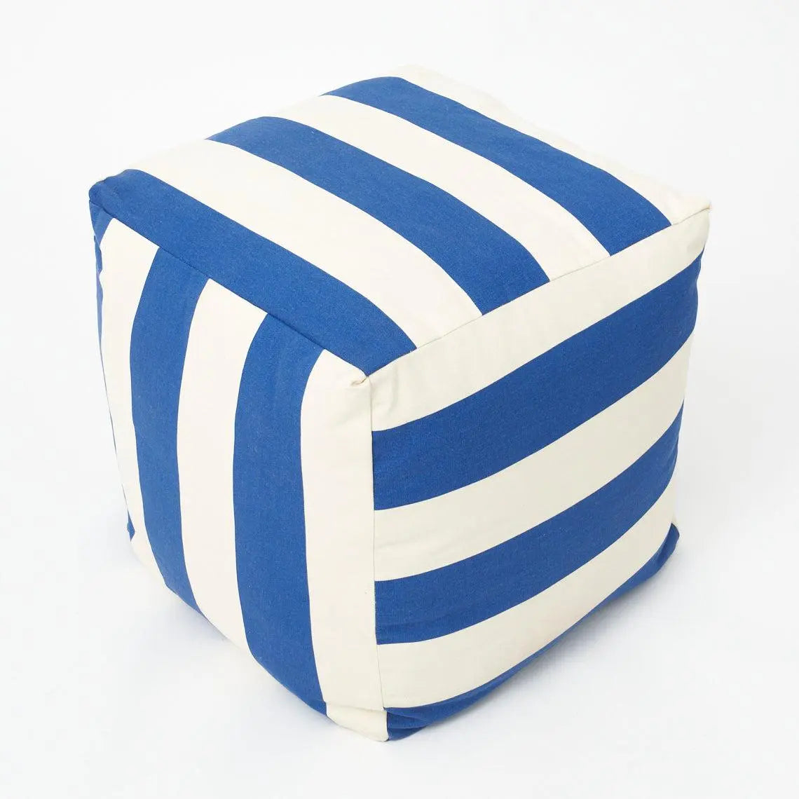 Blue-White Striped Pouffe From Europe Home Decoration Batela Giftware