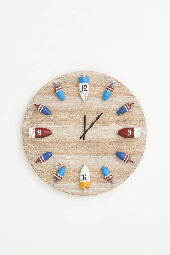 Wooden Wall Buoy Clock Deco novedades deco pared relojes Batela Giftware