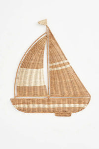 Rattan Sailboat Wall Decoration Driftwood Ornaments Batela Giftware