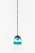 Hanging Ceiling Light Glass - Green and Clear Batela Giftware