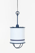 Metal Ceiling Lamp White with a Blue Stripe (Long) Batela Giftware