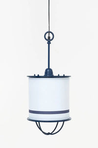 Metal Ceiling Lamp White with a Blue Stripe (Long) Batela Giftware