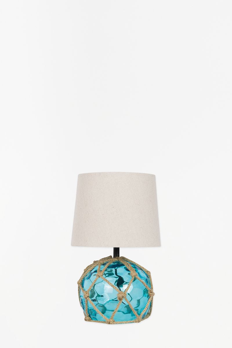 Small Glass Buoy Bedside Lamp - Blue Lamp Table Lamps Batela Giftware