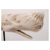 Sperm Whale With Base Ornament in White Marine Mammals Batela Giftware