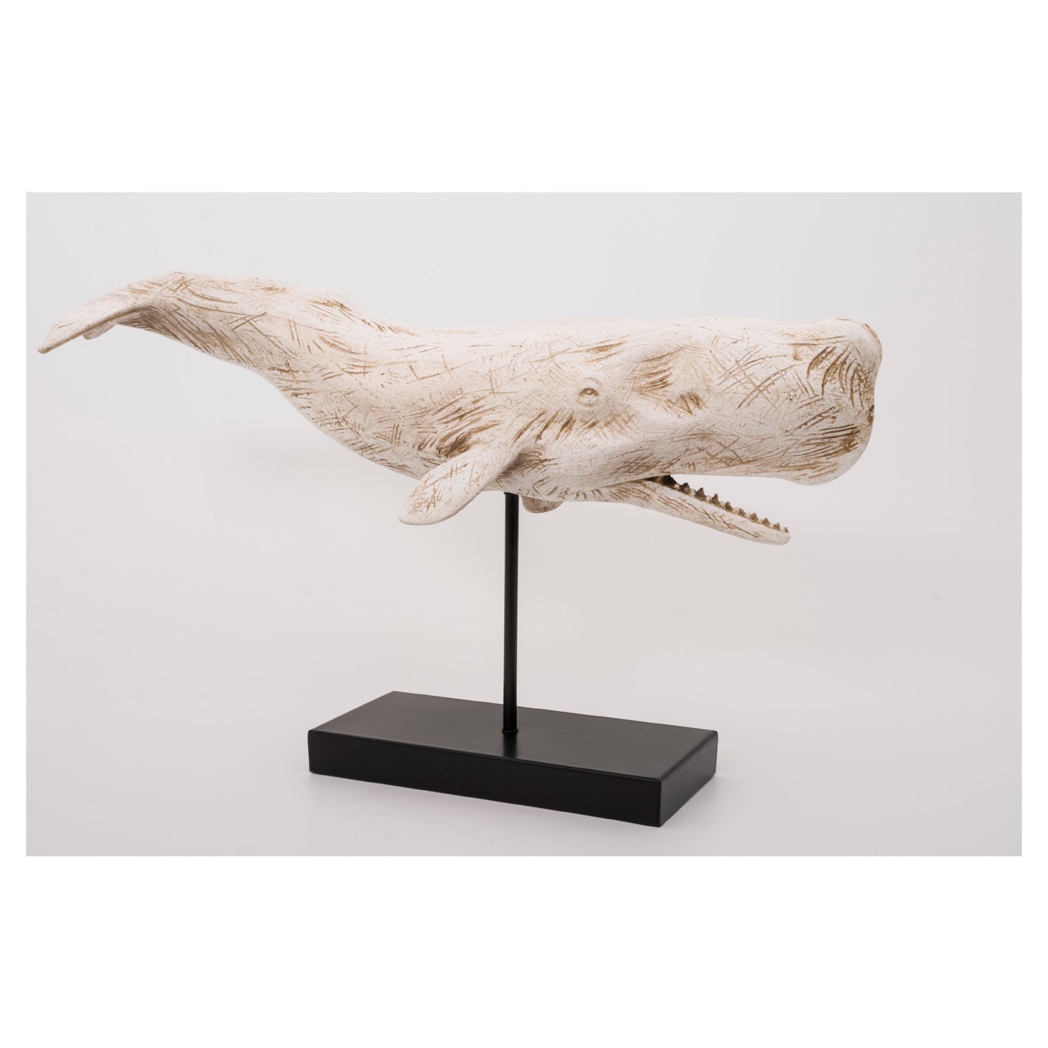 Sperm Whale With Base Ornament in White Marine Mammals Batela Giftware