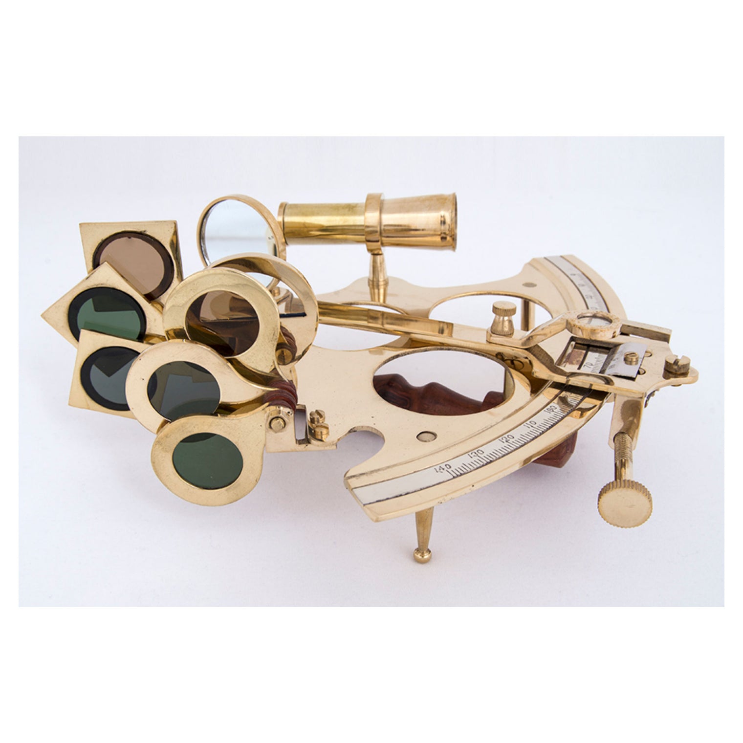 Sextant in Brass with a Wooden Box Desktop Batela Giftware