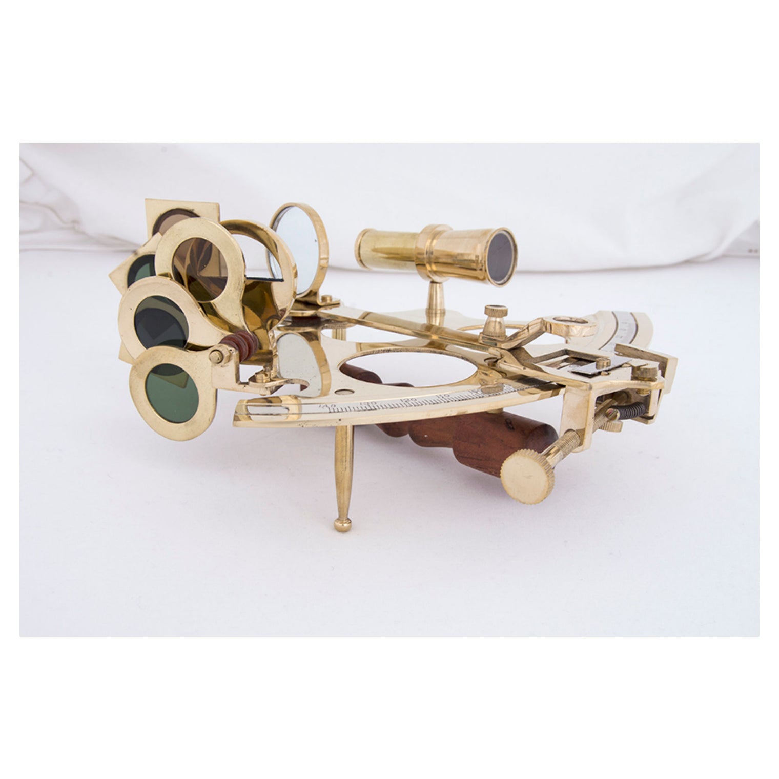 Sextant in Brass with a Wooden Box Desktop Batela Giftware