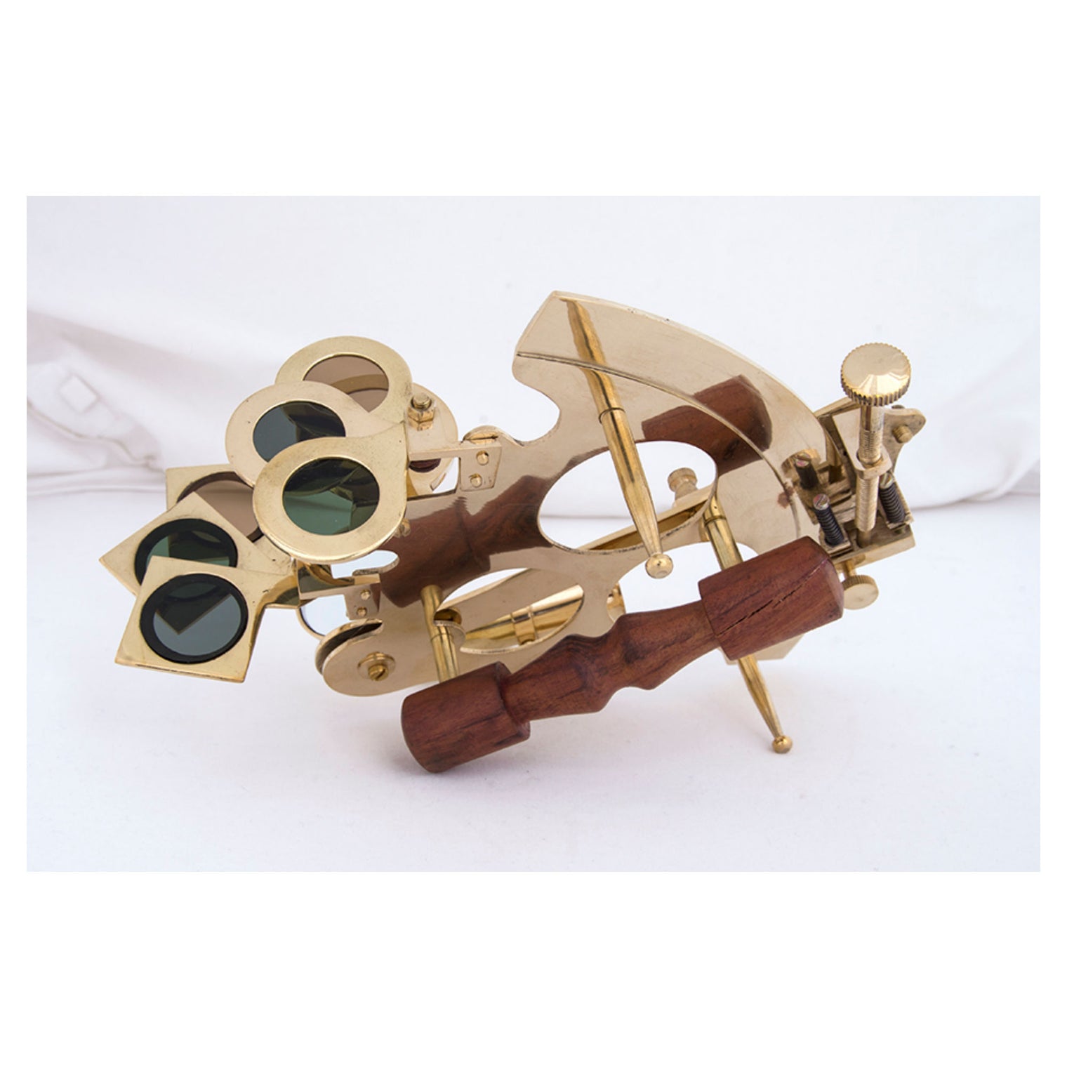 Sextant in Brass with a Wooden Box Desktop Batela Giftware