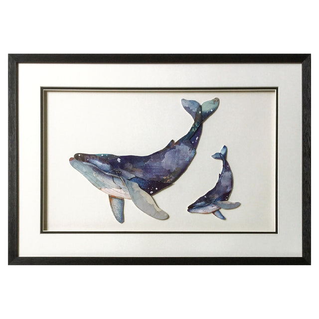 Framed Collage Picture of Whale with Baby Marine Mammals Pictures Batela Giftware