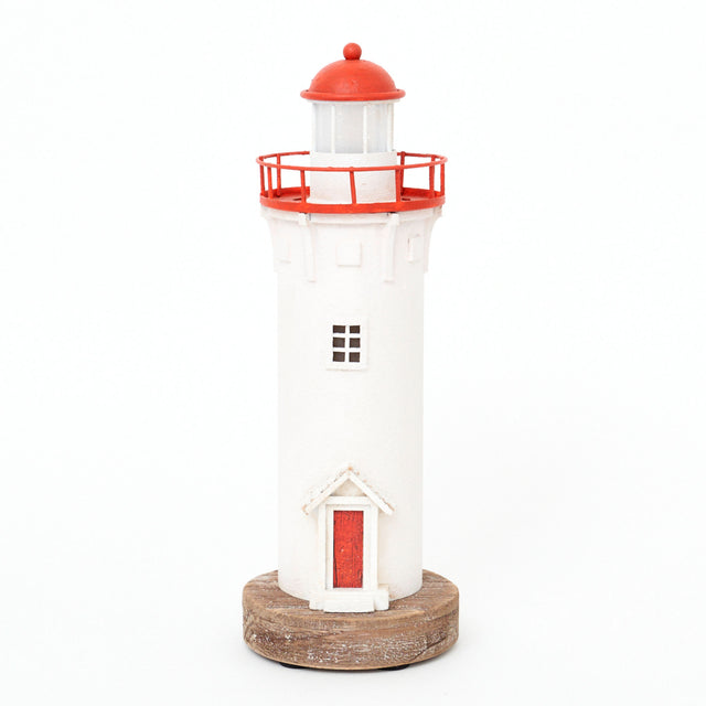 Wooden LED Red/White Lighthouse Lighthouses Batela Giftware